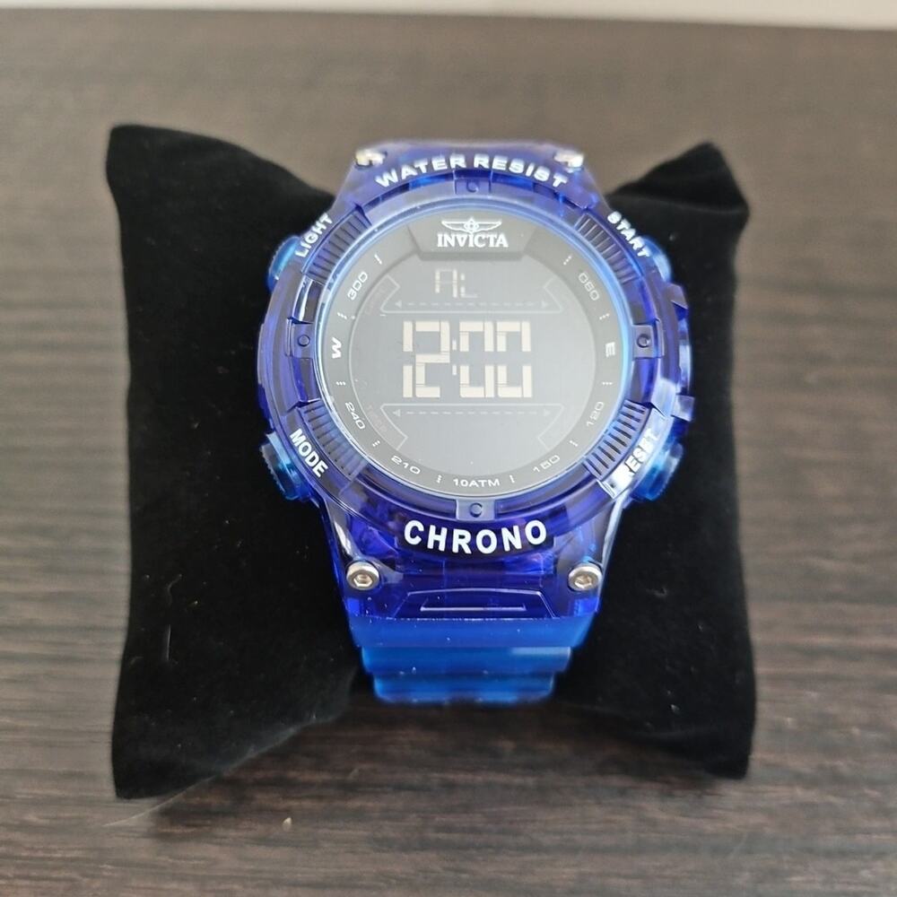 Mens Watch Invicta Racing Chrono Digital Dial Blue Case Strap 49048
